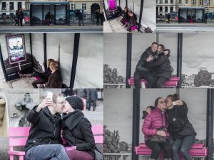 Collage af billeder fra Anthon Berg Valentines kampagne